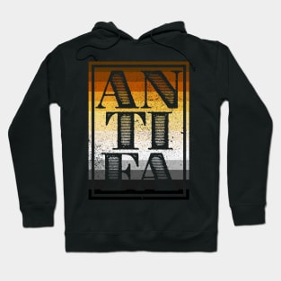 AntiFa Gay Bear Pride Vintage Distressed Hoodie